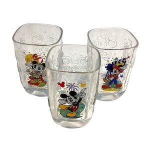 3 Disney Mickey Mouse Glasses Vintage McDonalds 2000 Celebration Collectable